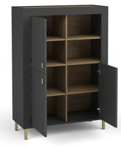 Komoda Mossa MO5 Czarny/Dąb Whisky