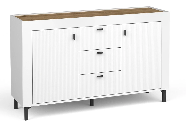 Komoda Mossa MO6 Biały/Dąb Whisky