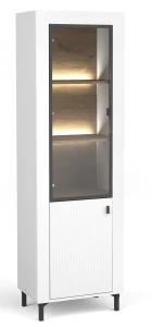 Witryna Mossa MO3 z LED Biały/Dąb Whisky