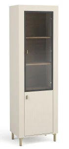 Witryna Mossa MO3 z LED Cashmere/Dąb Whisky