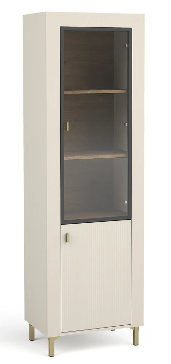 Witryna Mossa MO3 z LED Cashmere/Dąb Whisky