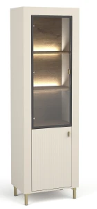 Witryna Mossa MO3 z LED Cashmere/Dąb Whisky