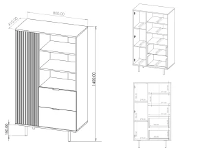 Regał Nubia R1D2SZ Czarny Mat