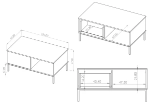 Stolik kawowy Querty Biały