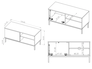 Szafka RTV 1D Querty Biały