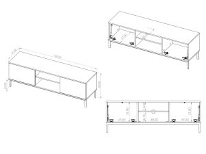 Szafka RTV 2D Querty Czarny