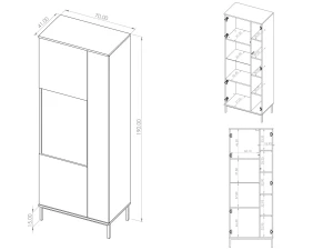 Witryna z LED WIT70 Querty Biały