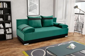 Zestaw wypoczynkowy sofa Orlean + 2 fotele Girona Ciemny Zielony