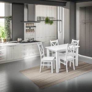 Stół z 4 krzesłami Z057 Biały