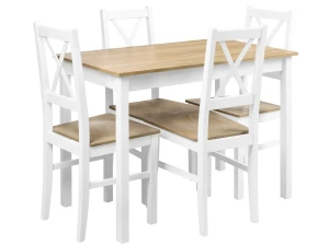 Komplet 2x Krzesło drewniane NIL10D Biały/Dąb Grandson