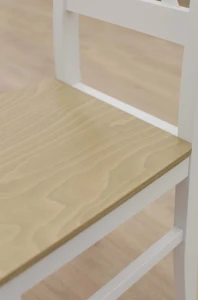 Komplet 4x Krzesło drewniane NIL10D Biały/Dąb Grandson