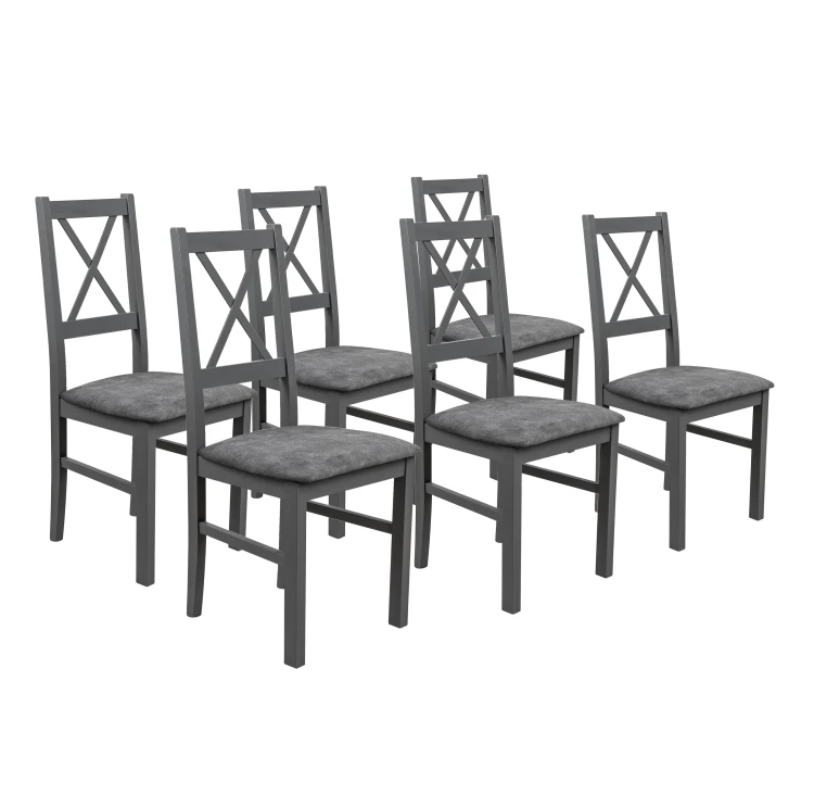 Komplet 6x Krzesło drewniane NIL10 Grafitowe