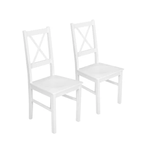 Komplet 2x Krzesło drewniane NIL10D Białe