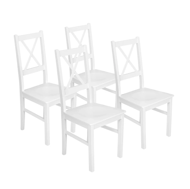 Komplet 4x Krzesło drewniane NIL10D Białe