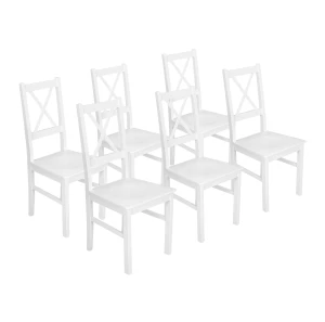 Komplet 6x Krzesło drewniane NIL10D Białe