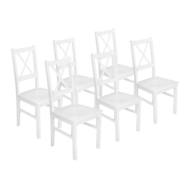 Komplet 6x Krzesło drewniane NIL10D Białe