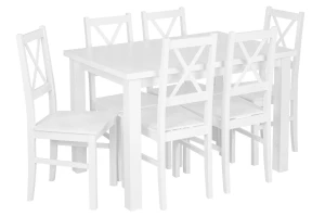 Komplet 6x Krzesło drewniane NIL10D Białe