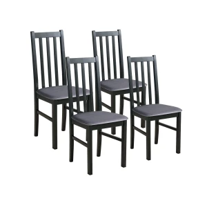 Komplet 4x Krzesło drewniane BOS10 Czarne/Szare