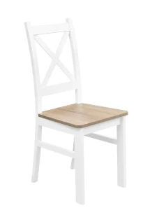Komplet 6x Krzesło drewniane KRT Biały/Dąb Sonoma