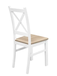 Komplet 6x Krzesło drewniane KRT Biały/Dąb Sonoma