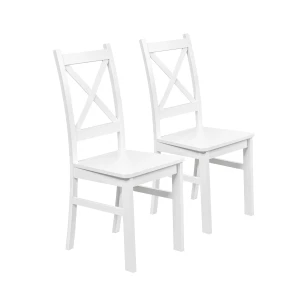 Komplet 2x Krzesło drewniane KRT Biały/Biały