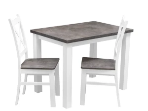Komplet 2x Krzesło drewniane KRT Biały/Beton