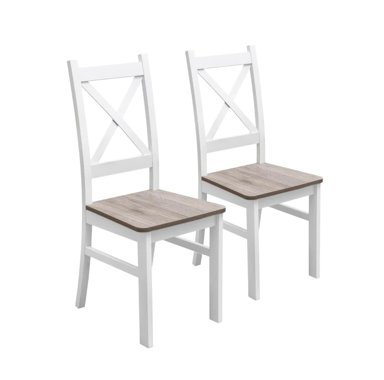 Komplet 2x Krzesło drewniane KRT Biały/San Remo