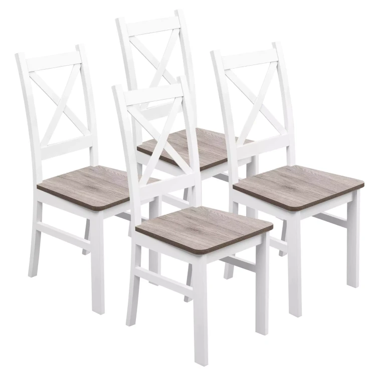 Komplet 4x Krzesło drewniane KRT Biały/San Remo