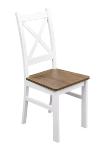 Komplet 4x Krzesło drewniane KRT Biały/Dąb Lefkas