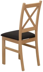 Krzesło krzyżak tapicerowane Dąb Artisan/Czarny