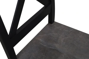 Komplet 6x Krzesło drewniane KRT Czarny/Beton