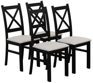 Komplet 4x Krzesło tapicerowane KRZ Czarny/Beż