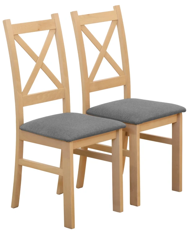 Komplet 2x Krzesło tapicerowane KRZ Dąb Artisan/Szary