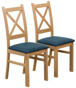 Komplet 2x Krzesło tapicerowane KRZ Dąb Artisan/Turkus