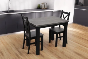 Zestaw stół 100x70 z 2 krzesłami M001-2 Czarny/Beton