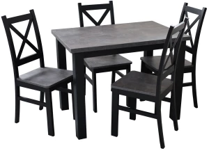 Zestaw stół 100x70 z 4 krzesłami M001-4 Czarny/Beton