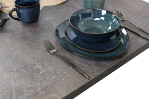 Stół 120x80 z 6 krzesłami M005-6 Czarny/Beton