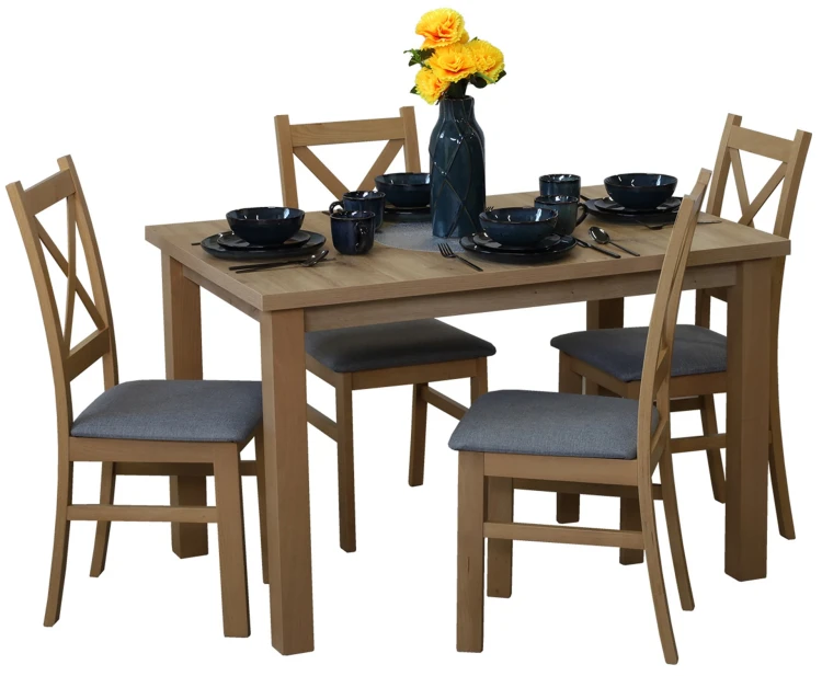 Komplet stół 120x80 z 4 krzesłami M008-4 Dąb Artisan