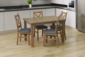 Komplet stół 120x80 z 4 krzesłami M008-4 Dąb Artisan