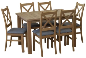 Komplet stół 120x80 z 6 krzesłami M008-6 Dąb Artisan