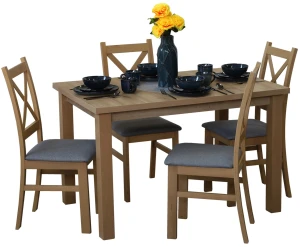 Zestaw stół 150/190x80 z 4 krzesłami M009-4 Dąb Artisan