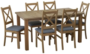 Zestaw stół 150/190x80 z 6 krzesłami M009-6 Dąb Artisan