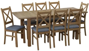 Zestaw stół 150/190x80 z 6 krzesłami M009-6 Dąb Artisan
