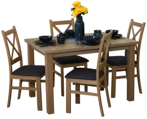 Komplet stół 120x80 z 4 krzesłami M011-4 Dąb Artisan
