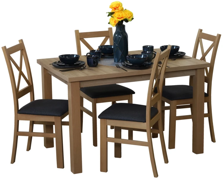 Komplet stół 120x80 z 4 krzesłami M011-4 Dąb Artisan