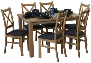 Komplet stół 120x80 z 6 krzesłami M011-6 Dąb Artisan