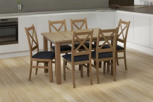 Komplet stół 120x80 z 6 krzesłami M011-6 Dąb Artisan