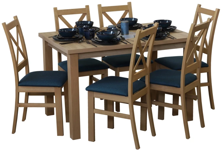 Stół 120x80 z 6 krzesłami M014-6 Dąb Artisan
