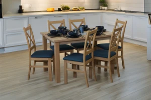 Stół 120x80 z 6 krzesłami M014-6 Dąb Artisan