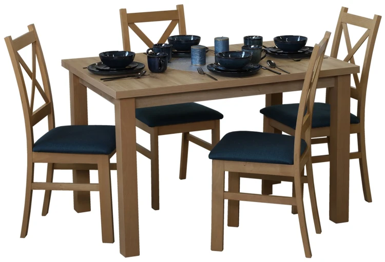 Zestaw stół rozkładany 150/190x80 z 4 krzesłami M015-4 Dąb Artisan